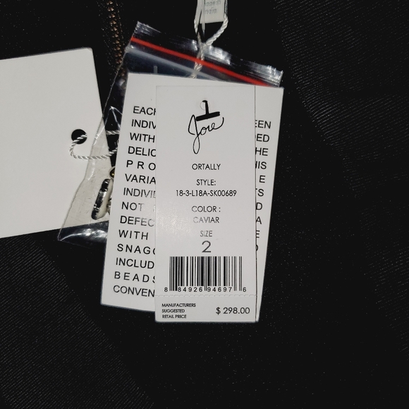 Joie Ortally Lace Bead Caviar Pencil Skirt $298 2 - Picture 8 of 11